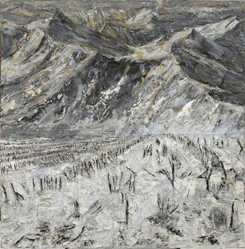At Gagosian Gallery in Chelsea, Anselm Kiefer displays his latest, sculptural paintings. Above, 'Mount Tabor,' from 2010.